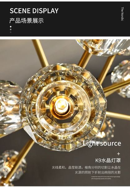LED-Люстра Діамант , Золота 8611 фото