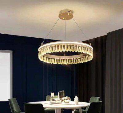 LED-Люстра Кришталева коло, Золота  PJ915 - 80см фото